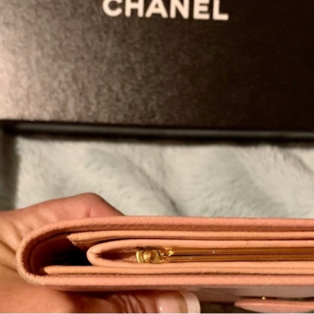 SOLD COA CHANEL Pink Caviar Leather Wallet Chanel pink wallet with Box - Picture 7 of 16